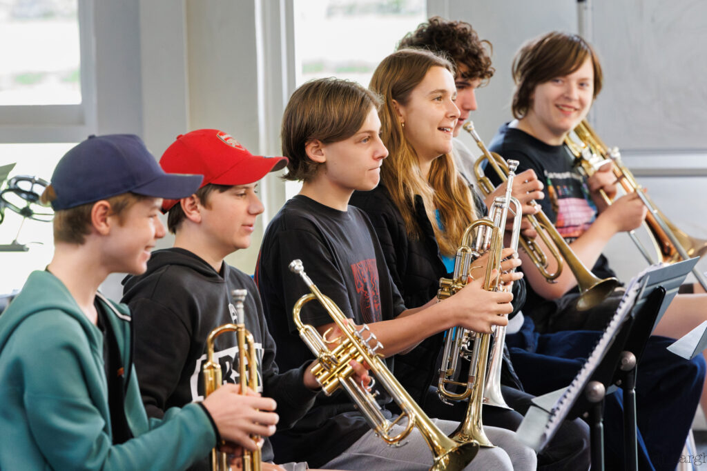 symphonic wind band students